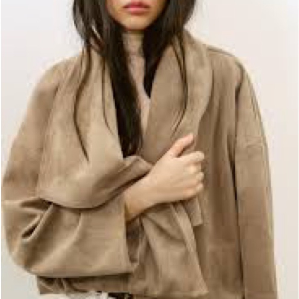 Zara Brown Faux Suede Outerwear